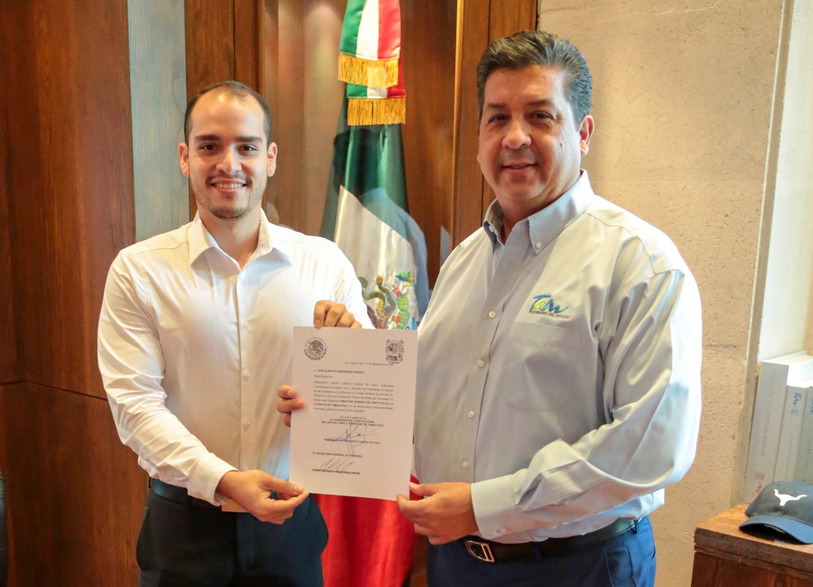 TAM-133-2021.-Entrega Gobernador nombramientos a Subsecretario de Desarrollo Económico y a Director del Instituto de la Juventud de Tamaulipas (1)