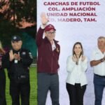 Rehabilitan canchas de fútbol en Ampliación Unidad Nacional para fortalecer el deporte juvenil